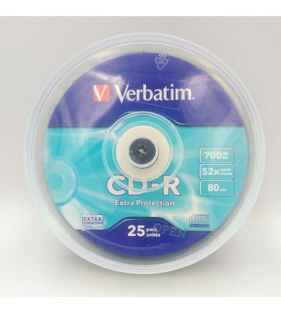 DISCO CD-R 700MB 80MIN 52x VERBATIM - TARRINA 19 UNIDADES