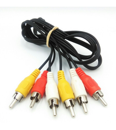 CABLE AV 3RCA MACHO MACHO 1.1M NEGRO