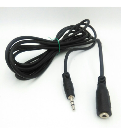 CABLE AUDIO ALARGADOR MINI JACK 2.5MM ESTEREO 3.0M COMPATIBLE NEGRO