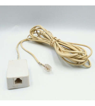 CABLE ALARGADOR TELEFONICO DE 4 HILOS MACHO A 2 HILOS HEMBRA 5.0M COMPATIBLE GRIS