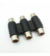 CONECTOR ADAPTADOR DE 3RCA HEMBRA A 3RCA HEMBRA COMPATIBLE NEGRO