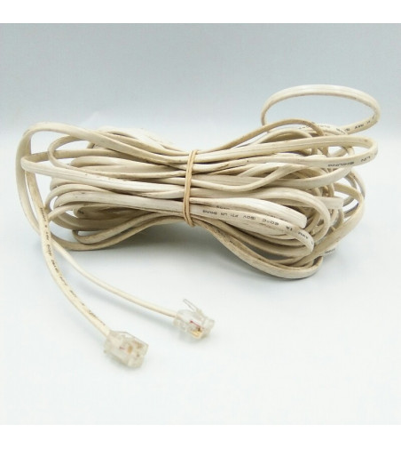 CABLE TELEFONICO 2 HILOS CON CONECTORES 10.0M GRIS