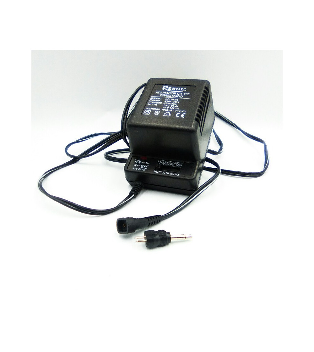 ADAPTADOR AC DC UNIVERSAL - AC 230V / DC 1.5-12V - 1000MA - REBOL NEGRO ADAPTADOR AC DC UNIVERSAL - AC 230V / DC 1.5-12V - 1000MA - REBOL NEGRO