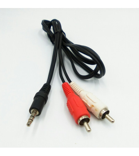 CABLE AUDIO ADAPTADOR 2RCA A MINI JACK 2.5MM 1.2M COMPATIBHLE NEGRO
