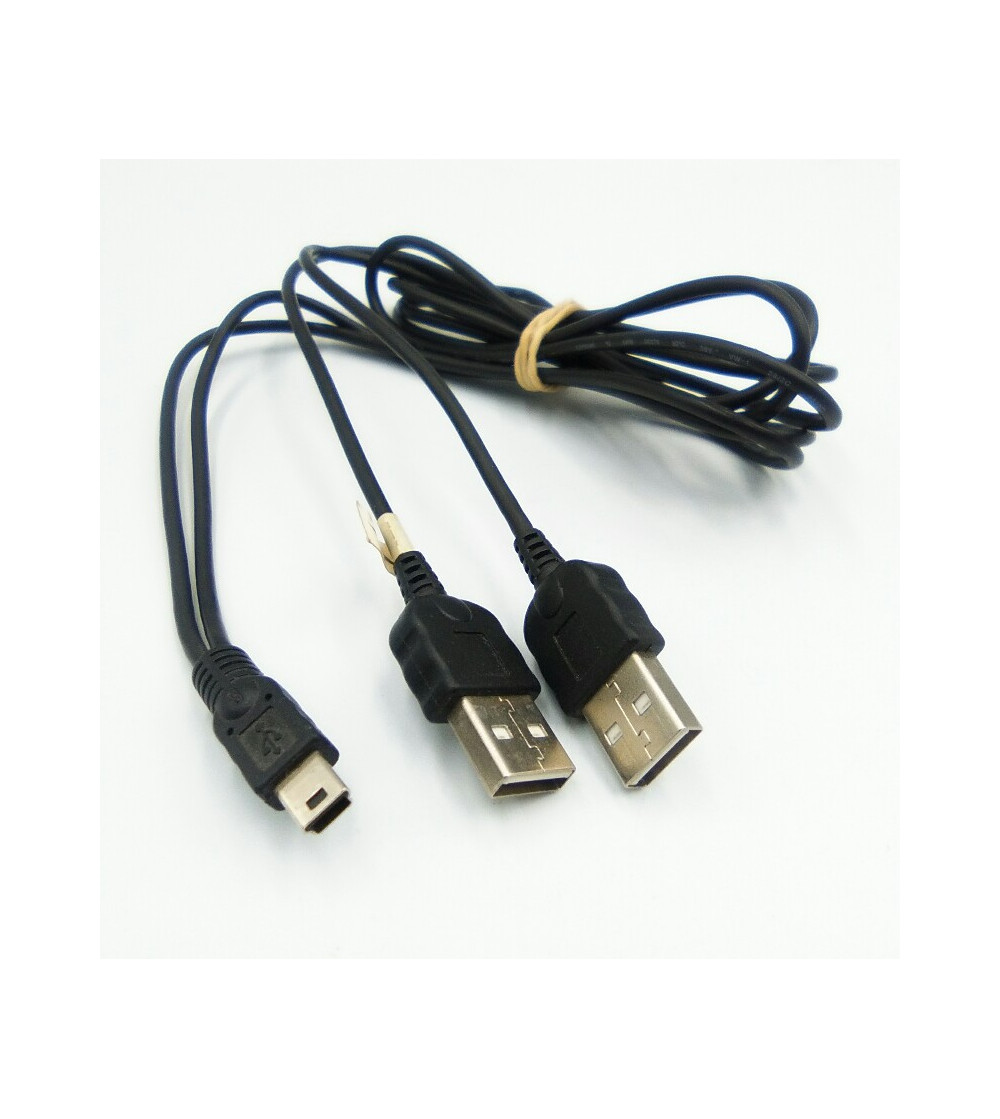 CABLE ADAPTADOR MINI USB A 2 USB 1.0M NEGRO CABLE ADAPTADOR MINI USB A 2 USB 1.0M NEGRO