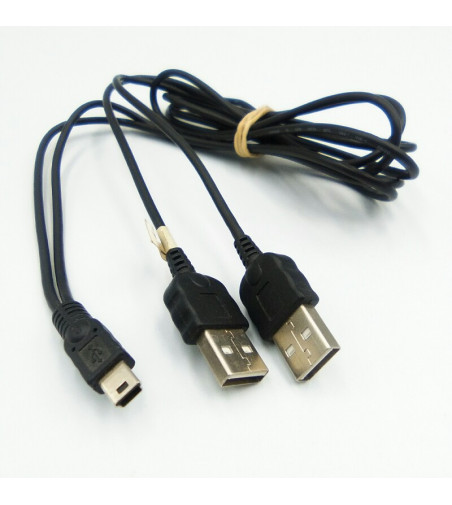 CABLE ADAPTADOR MINI USB A 2 USB 1.0M NEGRO