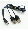 CABLE ADAPTADOR MINI USB A 2 USB 1.0M NEGRO