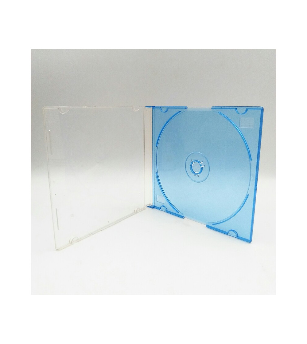 CAJA PARA 1 DISCO CD AZUL TRANSPARENTE - SLIM CAJA PARA 1 DISCO CD AZUL TRANSPARENTE - SLIM