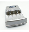 CARGADOR 4 PILAS NI-MH / NI-CD TIPOS HR6 - HR03 - AA - AAA CEGASA PLATA