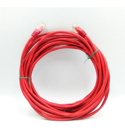 CABLE RED 8 HILOS CON CONECTORES 7.0M ROJO