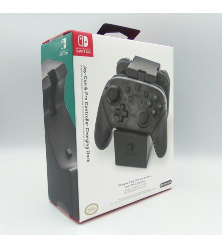 BASE DE CARGA MANDOS JOY-CON & PRO CONTROLLER POWERA NEGRO