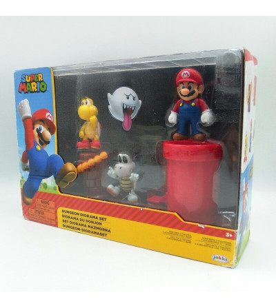 MARIO - SUPER MARIO SET DIORAMA MAZMORRA - 3 FIGURAS